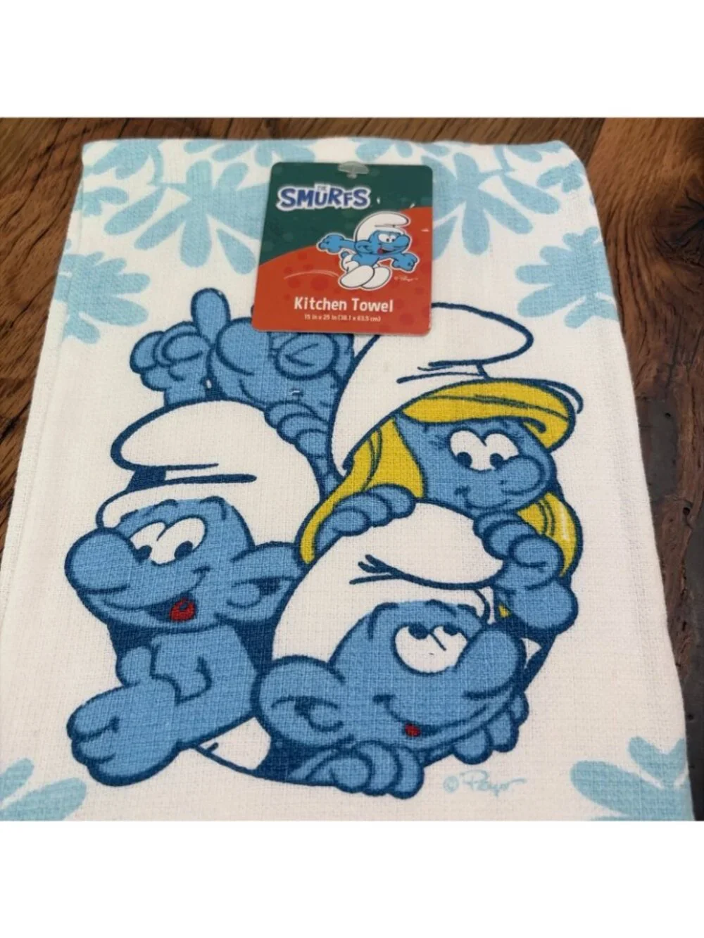 The Smirfs Kitchen Towel (1) NWT 15x25 Inch Cartoon